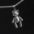 Bear Pendant Stainless Steel Necklace Silver - One Size