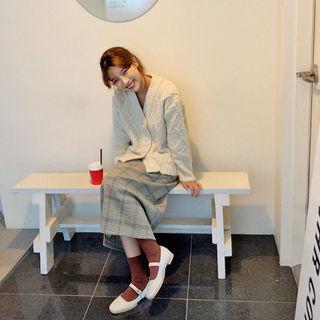 Long H-line Check Skirt