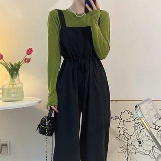 Long-sleeve Crew Neck T-shirt / Loose Fit Jumper Pants