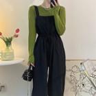 Long-sleeve Crew Neck T-shirt / Loose Fit Jumper Pants