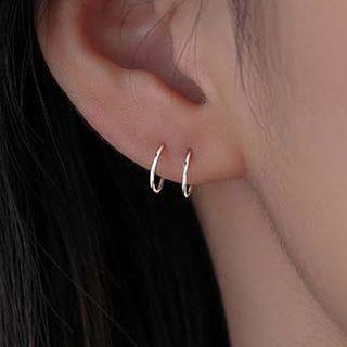 Alloy Layered Earring 1 Pair - With Earring Back - Silver - One Size
