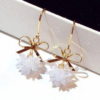 Bow Flower Hook Earring