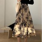 Floral A-line Midi Skirt / Dress