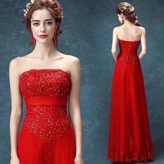 Strapless Sequined Evening Gown