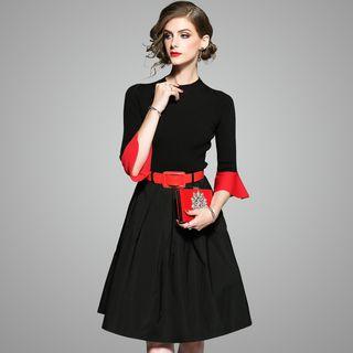 Set: Ruffled Top + A-line Skirt