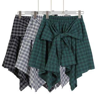 Tie-front Hanky-hem Skirt