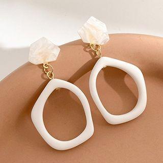 Asymmetrical Acrylic Stud Earring 1 Pair - White - One Size