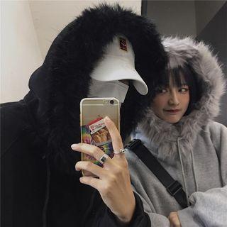 Fluffy Trim Hoodie