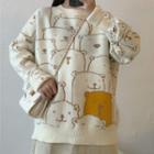 Bear Jacquard Oversized Sweater