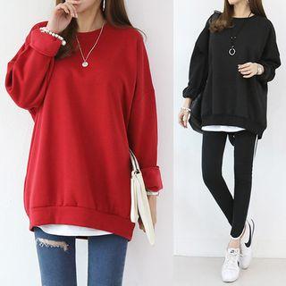 Brushed-fleece Lined Sweatshirt In 5 Colors