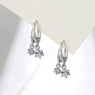 Rhinestone Cherry Earring 1 Pair - Silver - One Size
