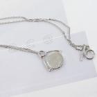 Metallic Disc-pendant Chain Necklace Silver - One Size