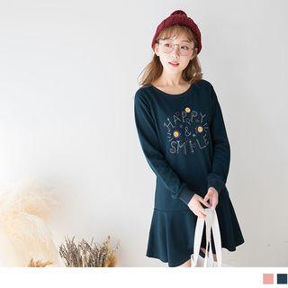 Letter Embroidery A-line Dress