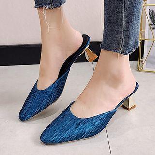 Pointed Toe Kitten Heel Mules