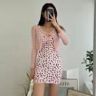 Tie-front Lettuce-edge Lace Cardigan