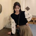 Mock Two-piece Bow Detail Sweater