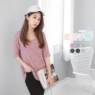 Heathered Knit Jersey Dolman Tee