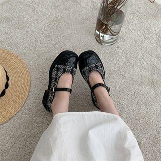 Tweed Platform Mary Jane Shoes