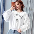 Long-sleeve Drawstring Lettering Pullover