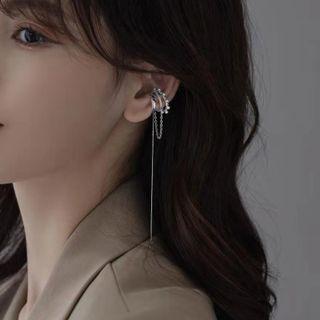 Faux Pearl Chain Alloy Cuff Earring