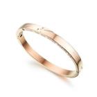 Fashion And Simple Plated Rose Gold Cross 316l Stainless Steel Bangle Rose Gold - One Size