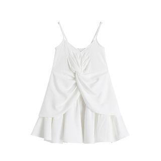 Spaghetti Strap Knotted A-line Dress