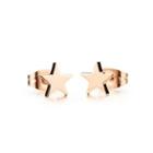 Simple And Fashion Plated Rose Gold Star 316l Stainless Steel Stud Earrings Rose Gold - One Size