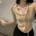 Plain Cropped Tube Top / Zip-up Hoodie