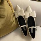 Pointed Bow Accent Mary Jane Shoes
