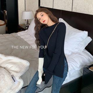 Slited Colorblock Sweater