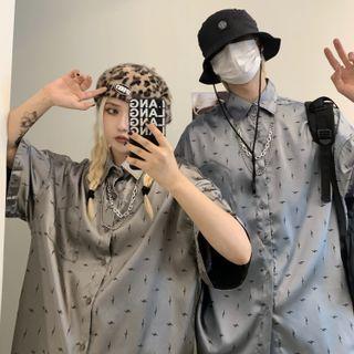 Couple Matching Short-sleeve Bolt Print Shirt