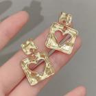 Square Drop Earring 670 - 1 Pair - Gold - One Size