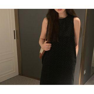[dearest] Sleeveless Floral Corduroy Maxi Dress One Size