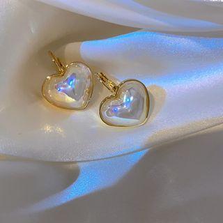 Heart Faux Pearl Alloy Earring 1 Pair - White - One Size