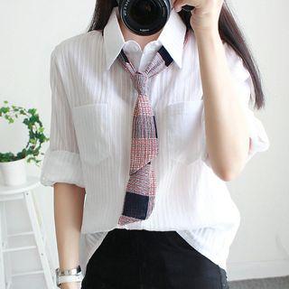 Long-sleeve Shirt With Tie