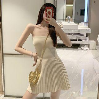 Plain Pleated Tube Dress