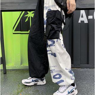 Printed Two-tone Cargo Pants