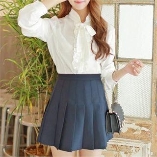 Tie-neck Frilled Blouse