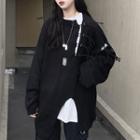 Cutout Sweater/ Plain Long-sleeve T-shirt