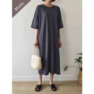 Cuff-sleeve Long T-shirt Dress