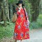 Long-sleeve Maxi Floral Dress