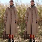 Long-sleeve Single Breasted Loose Fit Trench Coat Almond - One Size