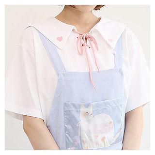 Heart Sailor-collar Lace-up Top