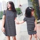 Family Matching Set: Short Sleeve Striped Dress