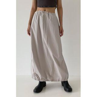 Drawstring Band-hem Maxi Skirt