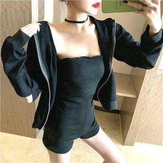 Sleeveless Playsuit / Hooded Jacket