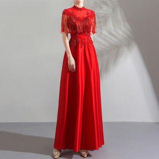 Cutout Back A-line Evening Gown
