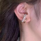 Rhinestone Hoop Earring 1 Pair - A3594 - Gold - One Size