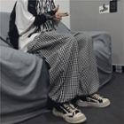 Checked Wide-leg Cargo Pants As Shown In Figure - One Size