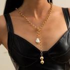 Pearl & Knot Alloy Necklace